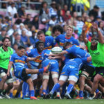Herschel Jantjies clears the ball against the Highlanders