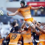 Guido Petti secures lineout ball for the Jaguares