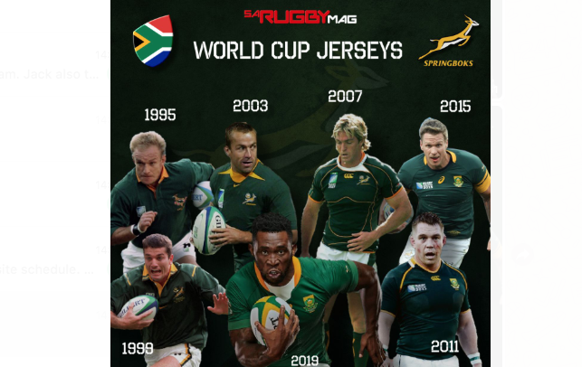 Boks' World Cup jerseys