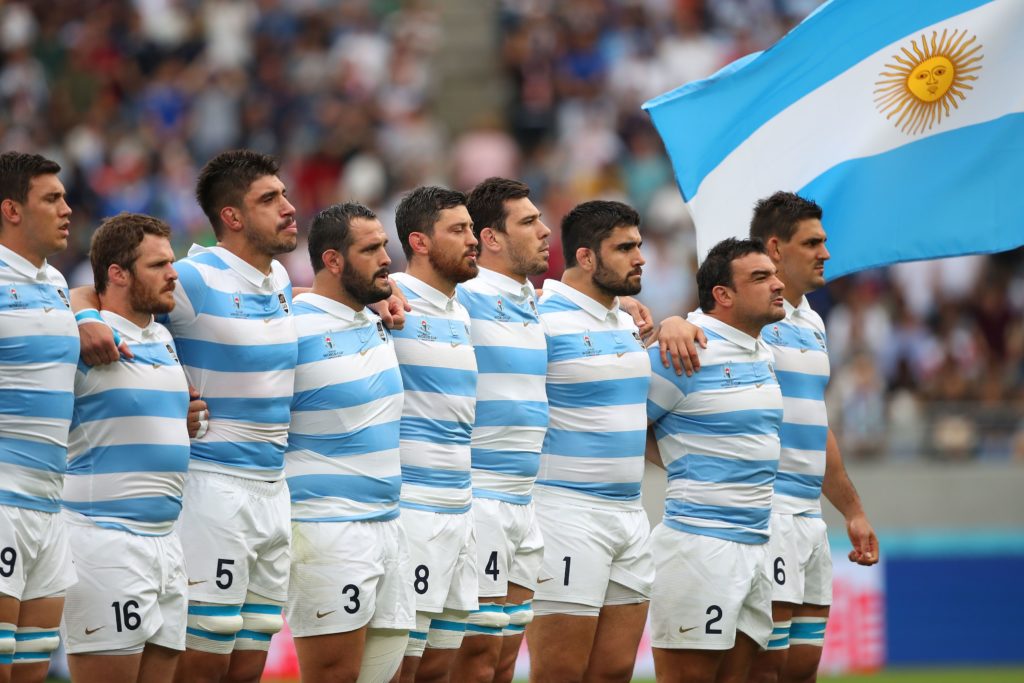 Argentina line up for their anthem