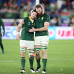 Francois Louw and RG Snyman embrace