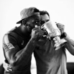 Siya Kolisi and Rassie Erasmus shared a drink out of the Webb Ellis Cup
