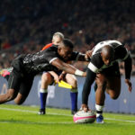 Barbarians v Fiji - Twickenham Stadium, London, Britain - November 16, 2019 Barbarians' Makazole Mapimpi scores a try
