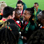 The Blitzboks celebrate after they won the Dubai Sevens Cup title/Getty Images