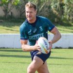 Dylan Sage during training ahead of the opening leg of the World Sevens Series in Dubai