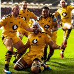 Nizaam Carr and his Wasps teammates celebrate