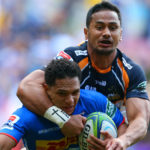 Herschel Jantjies on the receiving end of a high tackle