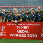 The Blitzboks pose for a photo following the Sydney Sevens final