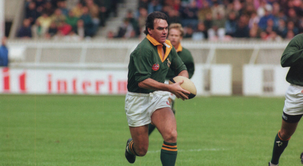 South African rugby player Danie Gerber during the second test match between France and South Africa at the Parc des Princes in Paris, 24th October 1992