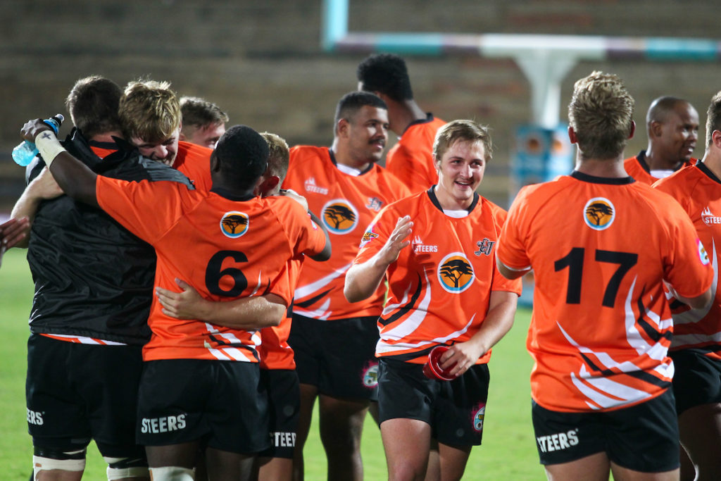 UJ celebrate their first win of the Varsity Cup season