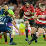 Dylan Smith of the Lions with possession during the Super Rugby match between Emirates Lions and Blues at Emirates Airline Park on March 10, 2018