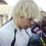 Schalk Burger and a young Siya Kolisi at a signing session