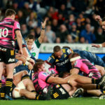 The Highlanders celebrate a try