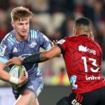 CHRISTCHURCH, NEW ZEALAND - JULY 25: Jordie Barrett of the Hurricanes charges forward during the round 7 Super Rugby Aotearoa match between the Crusaders and the Hurricanes at Orangetheory Stadium on July 25, 2020 in Christchurch, New Zealand. (Photo by Hagen Hopkins/Getty Images)
