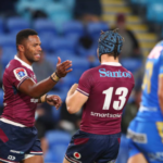 Filipo Daugunu celebrates with his Reds teammates