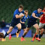 Leinster's Garry Ringrose on the charge against Munster