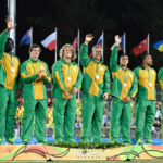The Blitzboks on the bronze podium in Rio