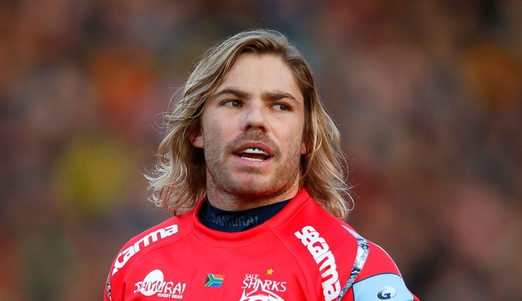 WORCESTER, ENGLAND - NOVEMBER 30: Faf De Klerk of Sale Sharks looks on during the Gallagher Premiership Rugby match between Worcester Warriors and Sale Sharks at on November 30, 2019 in Worcester, England. (Photo by Malcolm Couzens/Getty Images)