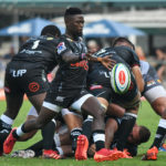 Sharks scrumhalf Sanele Nohamba puts boot to ball