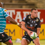 KIMBERLEY, SOUTH AFRICA - NOVEMBER 13: Curwin Bosch of Cell C Sharks during the Super Rugby Unlocked match between Tafel Lager Griquas and Cell C Sharks at Tafel Lager Park on November 13, 2020 in Kimberley, South Africa. (Photo by Frikkie Kapp/Gallo Images/Getty Images)