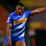 Damian Willemse kicks for the Stormers
