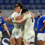 England celebrate a try against IItaly