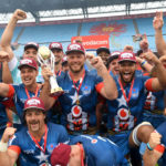 The Bulls celebrate their Super Rugby Unlocked title win