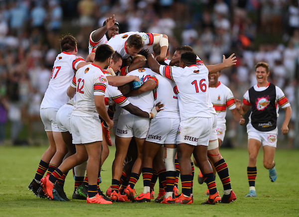 UP-Tuks players celebrate in the Varsity Cup