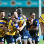 UWC celebrate a win in the Varsity Cup Bloemfontein