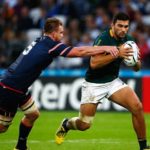 Springboks centre Damian de Allende against the USA