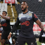 Siya Kolisi reacts as the Sharks score a try Everitt