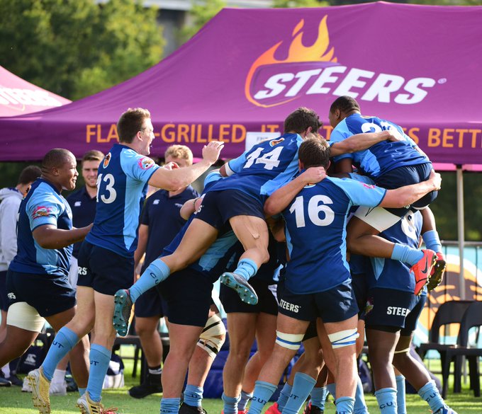 CUT celebrate their win over Maties in Varsity Cup