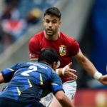 Conor Murray of British and Irish Lions in action against Atsushi Sakate of Japan during the 2021 British and irish Lions tour match between the British and Irish Lions and Japan at BT Murrayfield Stadium in Edinburgh, Scotland.