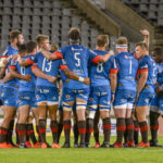 BLOEMFONTEIN, SOUTH AFRICA - OCTOBER 16: Team huddle of Vodacom Bulls during the Super Rugby Unlocked match between the Toyota Cheetahs and Vodacom Bulls on October 16, 2020 at Toyota Stadium in Bloemfontein, South Africa